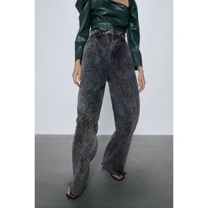 ZARA // 80s Caia Acid Wash Wide Leg Jeans